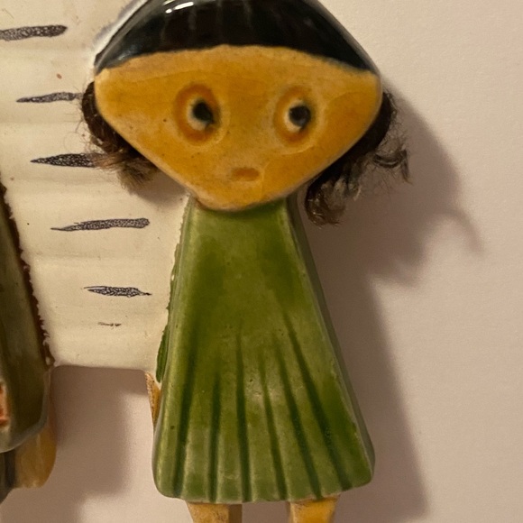 Israel Handmade Jewish Family Trio Ceramic Wall Hanging Art - Picture 2 of 6